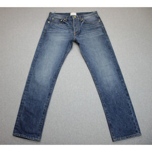 Sid Mashburn Jeans Mens Size 33 x 32 Blue Cotton Button-Fly Straight Leg Regular